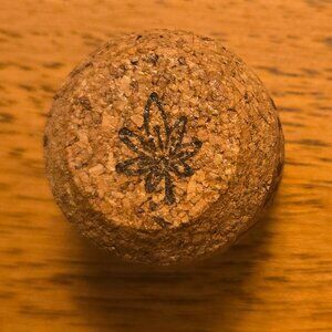 Brand New Hand Crafted Magnet Created from Champagne Cork Featuring a Maple Leaf